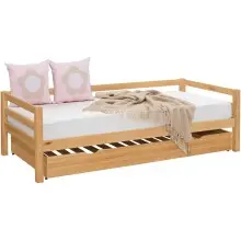 Kinderbett >Athen< in Natur, Kiefer - 208x60x98cm (BxHxT)