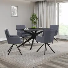 Esstisch >Dresden< in Schwarz, MDF - 160x76x90cm (BxHxT)