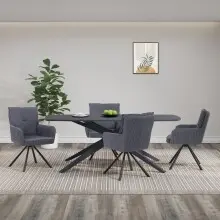 Esstisch >Dresden< in Schwarz, MDF - 200x76x100cm (BxHxT)