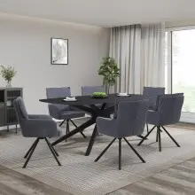 Esstisch >Dresden< in Schwarz, MDF - 200x76x100cm (BxHxT)