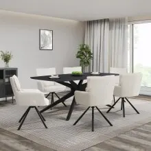Esstisch >Dresden< in Schwarz, MDF - 200x76x100cm (BxHxT)