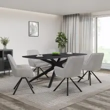 Esstisch >Dresden< in Schwarz, MDF - 200x76x100cm (BxHxT)