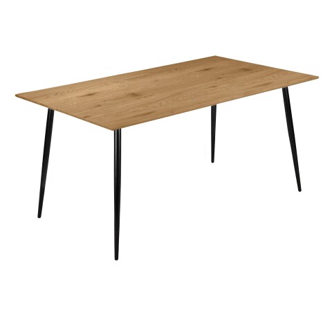 Esstisch >Dublin< in Eiche Dekor / Schwarz, MDF/Metall - 120x76x80cm (BxHxT)