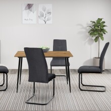 Esstisch >Dublin< in Eiche Dekor / Schwarz, MDF/Metall - 120x76x80cm (BxHxT)