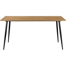 Esstisch >Dublin< in Eiche Dekor / Schwarz, MDF/Metall - 120x76x80cm (BxHxT)