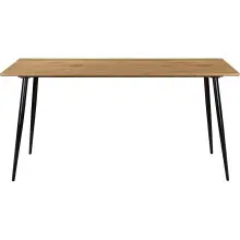 Esstisch >Dublin< in Eiche Dekor / Schwarz, MDF/Metall - 120x76x80cm (BxHxT)