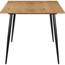 Esstisch >Dublin< in Eiche Dekor / Schwarz, MDF/Metall - 120x76x80cm (BxHxT)