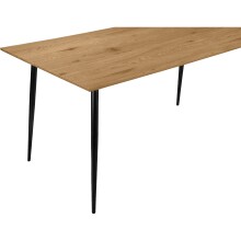 Esstisch >Dublin< in Eiche Dekor / Schwarz, MDF/Metall - 120x76x80cm (BxHxT)