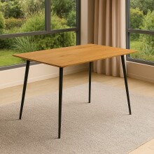 Esstisch >Dublin< in Eiche Dekor / Schwarz, MDF/Metall - 120x76x80cm (BxHxT)