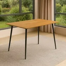 Esstisch >Dublin< in Eiche Dekor / Schwarz, MDF/Metall - 120x76x80cm (BxHxT)