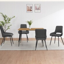 Esstisch >Dublin< in Eiche Dekor / Schwarz, MDF/Metall - 120x76x80cm (BxHxT)