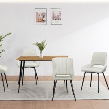 Esstisch >Dublin< in Eiche Dekor / Schwarz, MDF/Metall - 120x76x80cm (BxHxT)