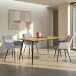Esstisch >Dublin< in Eiche Dekor / Schwarz, MDF/Metall - 120x76x80cm (BxHxT)