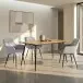 Esstisch >Dublin< in Eiche Dekor / Schwarz, MDF/Metall - 120x76x80cm (BxHxT)