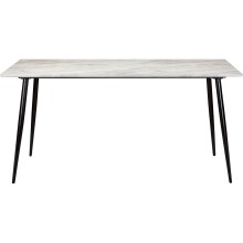 Esstisch >Dublin< in Marmoroptik / Schwarz, MDF/Metall - 120x76x80cm (BxHxT)