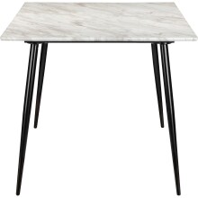 Esstisch >Dublin< in Marmoroptik / Schwarz, MDF/Metall - 120x76x80cm (BxHxT)