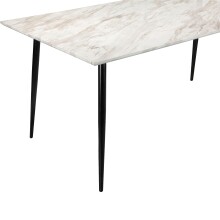Esstisch >Dublin< in Marmoroptik / Schwarz, MDF/Metall - 120x76x80cm (BxHxT)