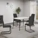 Esstisch >Dublin< in Marmoroptik / Schwarz, MDF/Metall - 120x76x80cm (BxHxT)