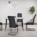 Esstisch >Dublin< in Marmoroptik / Schwarz, MDF/Metall - 120x76x80cm (BxHxT)