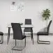 Esstisch >Dublin< in Marmoroptik / Schwarz, MDF/Metall - 120x76x80cm (BxHxT)