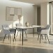 Esstisch >Dublin< in Marmoroptik / Schwarz, MDF/Metall - 120x76x80cm (BxHxT)