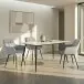 Esstisch >Dublin< in Marmoroptik / Schwarz, MDF/Metall - 120x76x80cm (BxHxT)