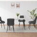 Esstisch >Dublin< in Marmoroptik / Schwarz, MDF/Metall - 120x76x80cm (BxHxT)