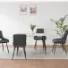Esstisch >Dublin< in Marmoroptik / Schwarz, MDF/Metall - 120x76x80cm (BxHxT)