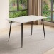 Esstisch >Dublin< in Marmoroptik / Schwarz, MDF/Metall - 120x76x80cm (BxHxT)
