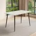 Esstisch >Dublin< in Marmoroptik / Schwarz, MDF/Metall - 120x76x80cm (BxHxT)
