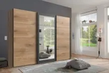 Schwebetürenschrank >EXTER< PLANKENEICHE Dekor...