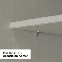 Schwebetürenschrank >EXTER< PLANKENEICHE Dekor + GRAPHIT + SPIEGEL - 270x208x65 (BxHxT)