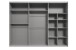 Schwebetürenschrank >EXTER< PLANKENEICHE Dekor + GRAPHIT + SPIEGEL - 270x208x65 (BxHxT)