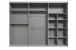 Schwebetürenschrank >EXTER< PLANKENEICHE Dekor + GRAPHIT + SPIEGEL - 270x208x65 (BxHxT)