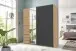 Schwebetürenschrank >NORDEN< GRAPHIT + EICHE DEKOR + SPIEGEL - 179x198x65cm (BxHxT)