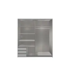 Schwebetürenschrank >NORDEN< in WEISS + SPIEGEL - 179x198x65cm (BxHxT)