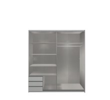Schwebetürenschrank >NORDEN< in GRAPHIT + KASCHMIR + SPIEGEL - 179x198x65cm (BxHxT)