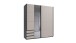 Schwebetürenschrank >NORDEN< in GRAPHIT + KASCHMIR + SPIEGEL - 179x198x65cm (BxHxT)