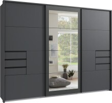 Schwebetürenschrank >LUZERN< in GRAPHIT +...
