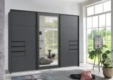 Schwebetürenschrank >LUZERN< in GRAPHIT +...
