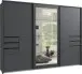 Schwebetürenschrank >LUZERN< in GRAPHIT + SPIEGEL - 270x208x64cm (BxHxT)