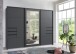 Schwebetürenschrank >LUZERN< in GRAPHIT + SPIEGEL - 270x208x64cm (BxHxT)
