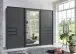 Schwebetürenschrank >LUZERN< in GRAPHIT + SPIEGEL - 270x208x64cm (BxHxT)