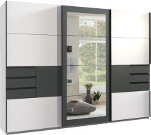 Schwebetürenschrank >LUZERN< in WEISS +...