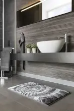Badematte >AMMONA< in grau, 100% Polyacryl SUPERSOFT - 100x60x2cm (LxBxH)
