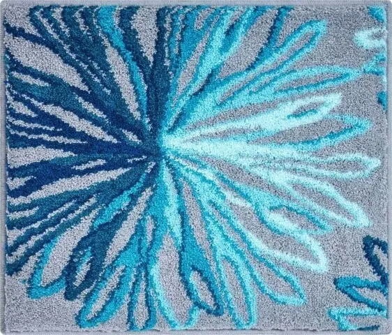 Badematte >ART< in türkis/grau, 100% Polyacryl SUPERSOFT - 60x50x2cm (LxBxH)