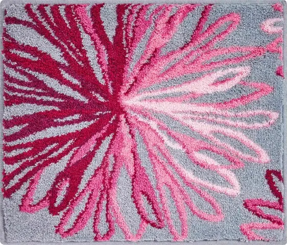 Badematte >ART< in rosé/grau, 100% Polyacryl SUPERSOFT - 60x50x2cm (LxBxH)