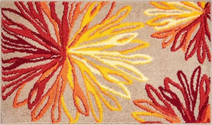Badematte >ART< in orange/beige, 100% Polyacryl SUPERSOFT - 100x60x2cm (LxBxH)