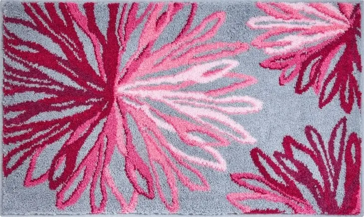 Badematte >ART< in rosé/grau, 100% Polyacryl SUPERSOFT - 120x70x2cm (LxBxH)