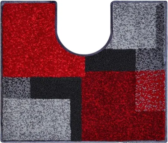 Badematte >ATALA< in rot, 100% Polyacryl SUPERSOFT - 60x50x2cm (LxBxH)